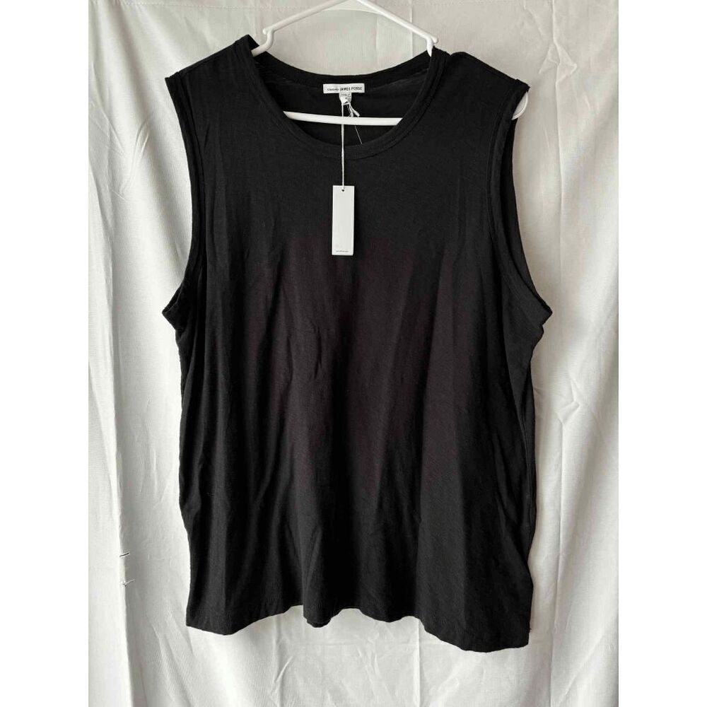 James Perse Sleeveless Black Sheer Muscle Tank Size 4